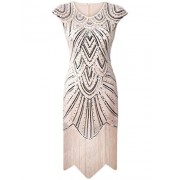 PrettyGuide Women's 1920s Flapper Dress Crystal Sequin Embellished Fringed Gatsby Dress - Dresses - $39.99 