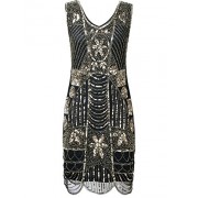 PrettyGuide Women's 1920s Flapper Dress Gatsby Sequin Scalloped Inspired Cocktail Dress - sukienki - $29.99  ~ 25.76€