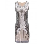 PrettyGuide Women's 1920s Great Gatsby Beaded Sequin Embellished Flapper Dress - sukienki - $21.99  ~ 18.89€