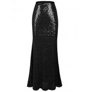 PrettyGuide Women's Sequin Maxi Skirt Glitter Bodycon Long Mermaid Skirt Formal Skirts - Saias - $27.99  ~ 24.04€