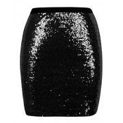 PrettyGuide Women's Sequin Skirt High Waist Glitter Bodycon Holiday Cocktail Party Short Skirt - Saias - $9.99  ~ 8.58€