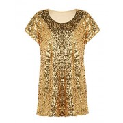 PrettyGuide Women's Sequin Top Shimmer Glitter Loose Bat Sleeve Party Tunic Tops - Košulje - kratke - $21.99  ~ 139,69kn