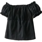 Puff Sleeve One Shoulder Strap Ruffle To - Košulje - kratke - $25.99  ~ 165,10kn