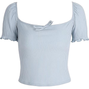 Puff Sleeve Thread Short Sleeve T-Shirt - Košulje - kratke - $19.99  ~ 126,99kn