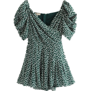 Puff Sleeve V-Neck Floral Jumpsuit - Kombinezoni - $35.99  ~ 30.91€