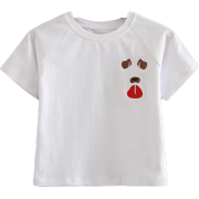 Puppy Embroidery Round Neck Turtleneck T - T-shirts - $17.99 