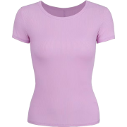 Purple Ice Silk Round Neck Short Sleeve - T-shirts - $21.99 