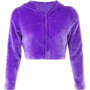 Purple hooded long-sleeved fur dark buck - Chaquetas - $28.99  ~ 24.90€