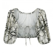 Python pattern print exaggerated sleeve - Košulje - kratke - $19.99  ~ 126,99kn