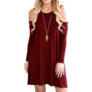 QIXING Summer Cold Shoulder Tunic Dress - Ljudje (osebe) - $24.99  ~ 21.46€