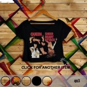 Queen Sheer Heart Attack Crop Top - Background - $14.30 