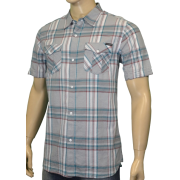 Quiksilver Men's Morgan Plaid Button Down Shirt Gray - Košulje - kratke - $34.98  ~ 222,21kn