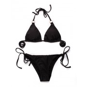 RELLECIGA Women's Basics Triangle Bikini with Rings Tie Side Cheeky Bottom - Swimsuit - $29.99 