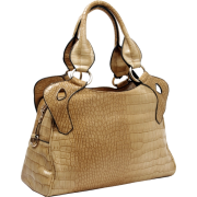 RIKO Beige Faux Crocodile Print Top Double Handle Office Tote Hobo Bowler Satchel Handbag Purse - Hand bag - $29.50 