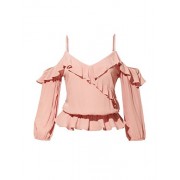 RK RUBY KARAT Womens 3/4 Sleeve Ruffled Off Shoulder Top With Adjustable Shoulder Straps - Košulje - kratke - $19.99  ~ 126,99kn