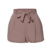 RK RUBY KARAT Womens Casual Elastic Tie Waist Pleated Shorts With Pockets - pantaloncini - $17.99  ~ 15.45€