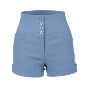 RK RUBY KARAT Womens High Waisted Sailor Shorts with Stretch - Shorts - $20.99 