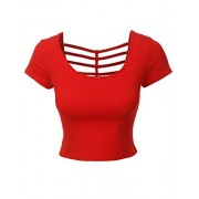 RK RUBY KARAT Womens Lightweight Open Back Scoop Neck Crop Top With Stretch - Košulje - kratke - $16.49  ~ 104,75kn