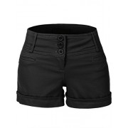 RK RUBY KARAT Womens Medium Rise Fitted Shorts With Pockets - pantaloncini - $35.49  ~ 30.48€