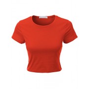 RK RUBY KARAT Womens Short Sleeve Cotton Crop Top With Stretch - Srajce - kratke - $22.49  ~ 19.32€