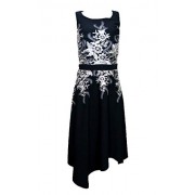 R&M Richards Woman's Plus Emproidered Fit&Flare Dress, Navy - ワンピース・ドレス - $49.95  ~ ¥5,622