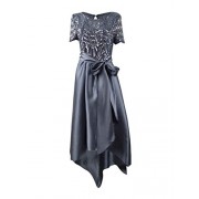 R&M Richards Women's High-Low Sequin-Embellished Gown (10, Charcoal) - sukienki - $69.99  ~ 60.11€