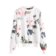 ROMWE Women's Casual Floral Print Long Sleeve Pullover Tops Lightweight Sweatshirt - Košulje - kratke - $17.99  ~ 114,28kn