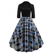 ROSE IN THE BOX Women's 3/4 Sleeve Retro Vintage Cocktail Swing Party Dress - Obleke - $24.59  ~ 21.12€