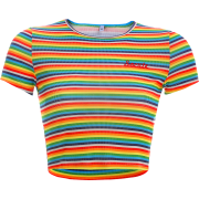 Rainbow Striped Embroidered Print Short - Košulje - kratke - $19.99  ~ 126,99kn