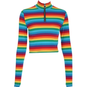 Rainbow Zip Long Sleeve T-Shirt - Koszule - długie - $19.99  ~ 17.17€