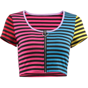 Rainbow zipper striped top - Košulje - kratke - $19.99  ~ 126,99kn