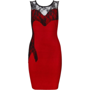 Red Lace Sleeveless Bandage Dresses - sukienki - $130.00  ~ 111.66€