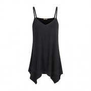 RedLife Women's Casual Loose Fit Spaghetti Strap Summer Camisoles Tank Tops (Black, XXX-Large) - Top - $11.99  ~ 10.30€