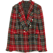 Red checked blazer - Jacket - coats - 