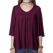 Regna X Boho Women's Babydoll Loose Blouse Top Knit Shirts - Košulje - kratke - $9.99  ~ 63,46kn