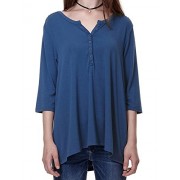 Regna X Boho Women's Oversize 3 4 & Long Sleeves Swing Tunic Knit Shirts Tops - Košulje - kratke - $9.99  ~ 63,46kn