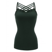 Regna X Bother Womens Basic Round Neck Strappy Crisscross Back Tank TopPLUS Size Available - Košulje - kratke - $15.99  ~ 101,58kn