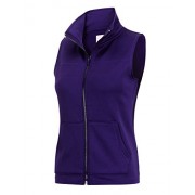 Regna X Women Plus Size Light Full Zip up Wool Fleece Vest Jacket Purple 2XL - Outerwear - $13.99  ~ £10.63