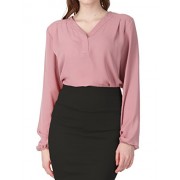 Regna X Womens Long Sleeve Spring Chiffon Blouses(Printed & Solid Colors, 5 Styles, S-3X) - Košulje - kratke - $14.49  ~ 92,05kn