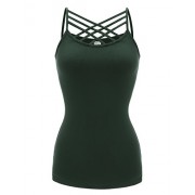 Regna X Women's Sleeveless Blouse T Front Strappy Scoop Neck Casual Tank Tops - Shirts - $16.99 