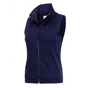 Regna X Womens Winter Warm Thermal Full Zip up Fleece Vest Jacket Navy L - Outerwear - $13.99 