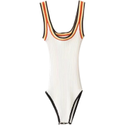 Retro Color Striped Strap Knit Bodysuit - Overall - $25.99 