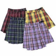 Retro Plaid Irregular Skirt - Skirts - $25.99 