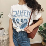 Retro Street Fan White TEE Wild Cotton B - Рубашки - короткие - $25.99  ~ 22.32€