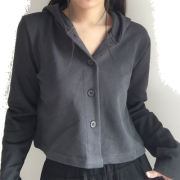 Retro high waist short cardigan button s - Majice - kratke - $27.99  ~ 24.04€