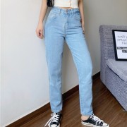 Retro loose wild high-rise washed tapered light jeans women's feet pants trouser - Dżinsy - $28.99  ~ 24.90€