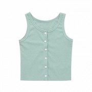 Retro sexy U-neck single-breasted elastic slim slimming vest - Košulje - kratke - $17.99  ~ 114,28kn