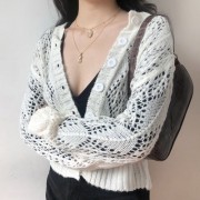 Retro sexy openwork single-breasted knit - Cardigan - $29.99 