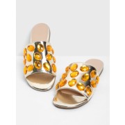 Rhinestone Decorated PU Flat Sandals - Сандали - $31.00  ~ 26.63€