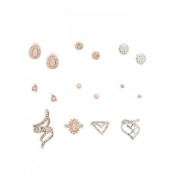 Rhinestone Beaded Rings and Stud Earrings - Earrings - $6.99 